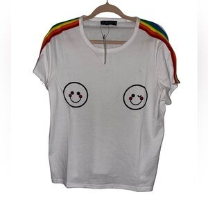 Soncy short sleeve rainbow accent‎ tee size 0 (XL) New